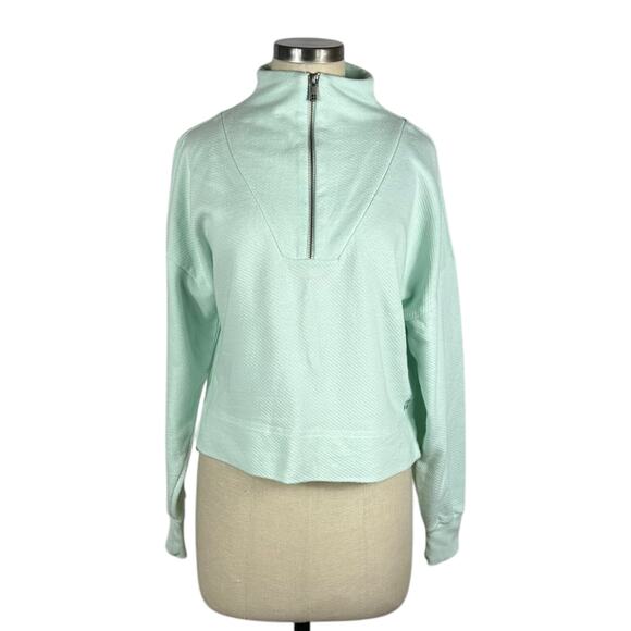 SWEATY BETTY Nestle Up Half Zip Pullover Mint Blue Women's Size XS Relaxed Fit - Picture 1 of 9
